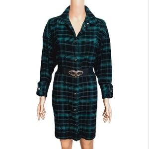 H&M Divided Flannel Shirt Dress Womens Small